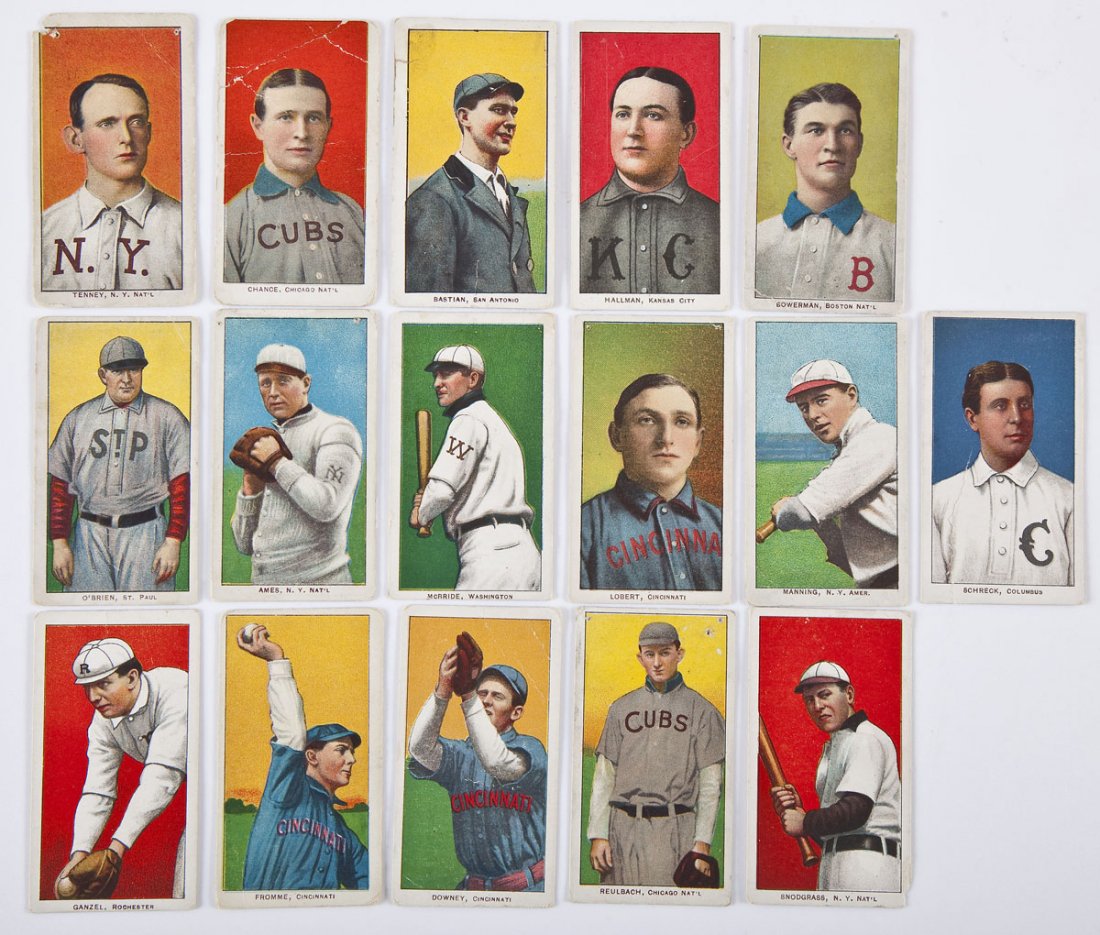 16 T206 Baseball Cards with Piedmont Backs (1 of 6)