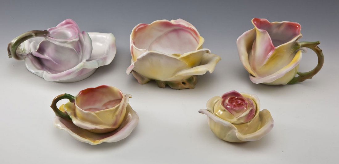 5 Pcs Royal Bayreuth in Rose (1 of 4)