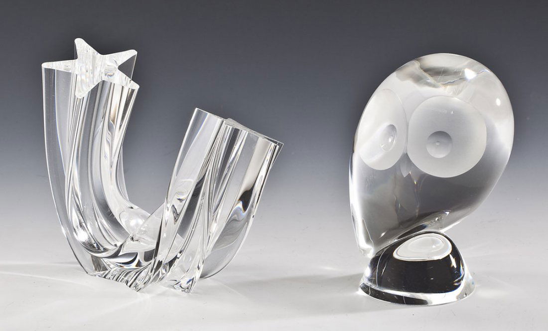 Steuben Owl & Shooting Star Sculptures (1 of 6)
