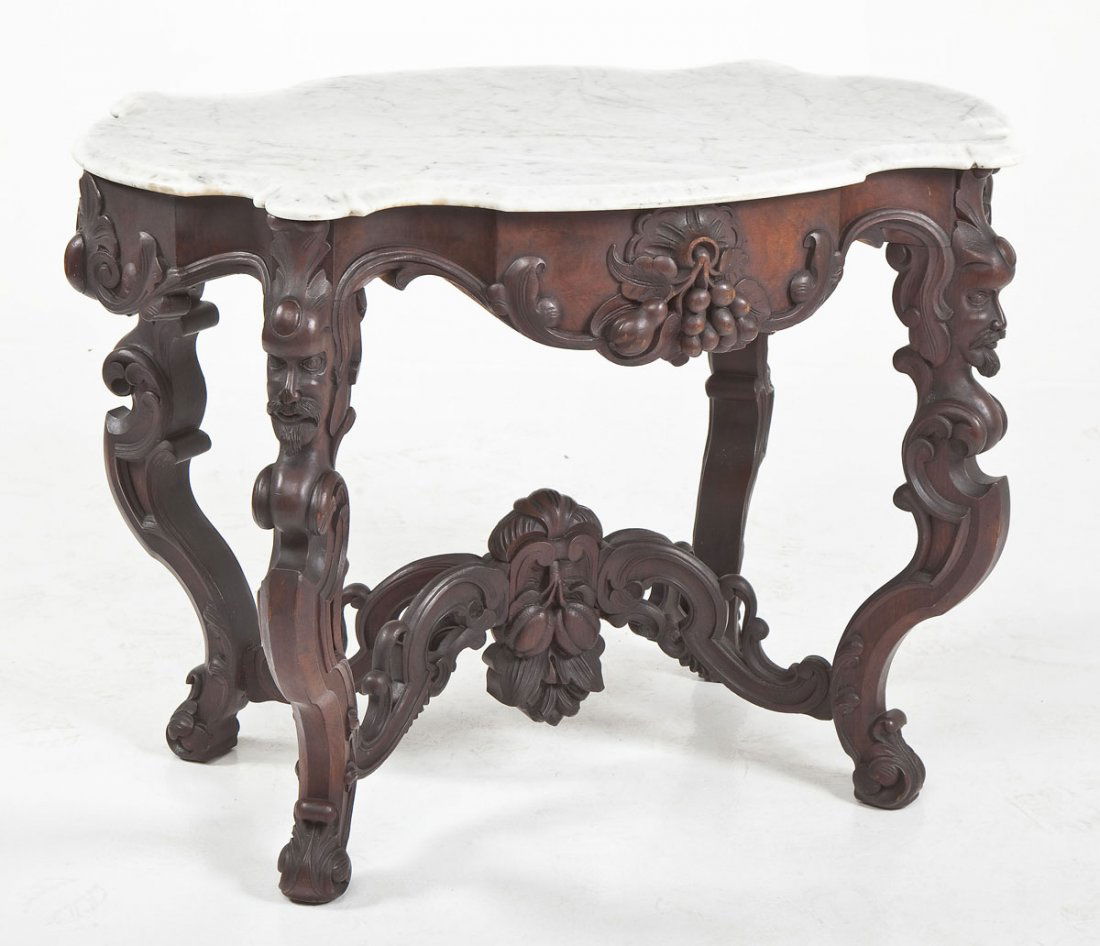 Signed Rococo Revival Victorian Center Table (1 of 10)