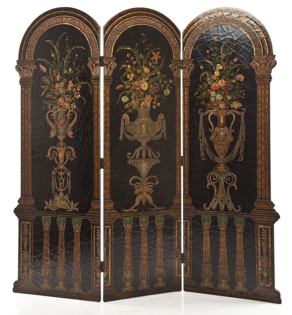 3 Panel Neoclassical Style Screen (1 of 9)
