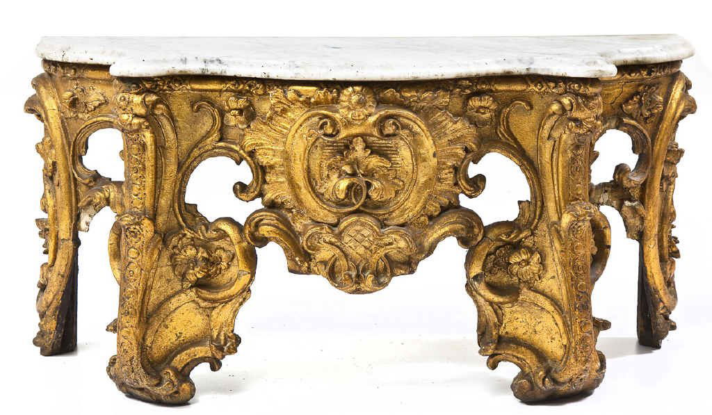 Gilded Marble Top Stand (1 of 8)