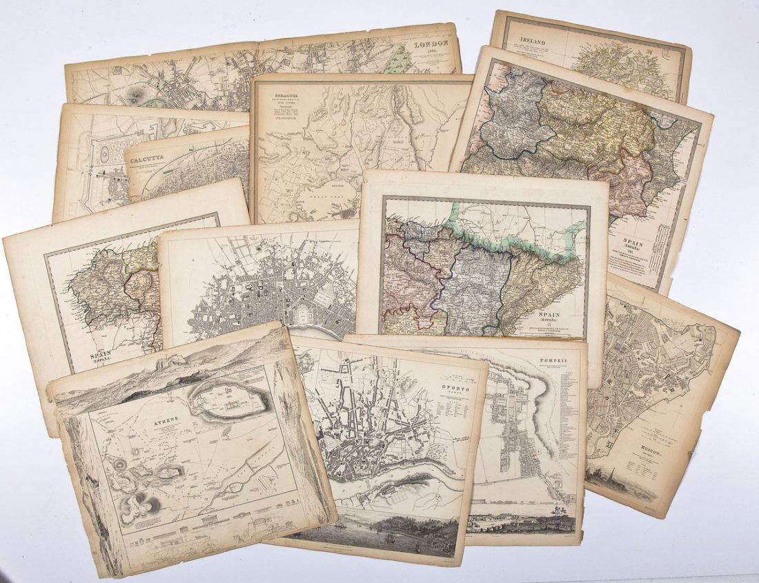 Assembled Collection of 13 19th C Atlas Maps (1 of 8)