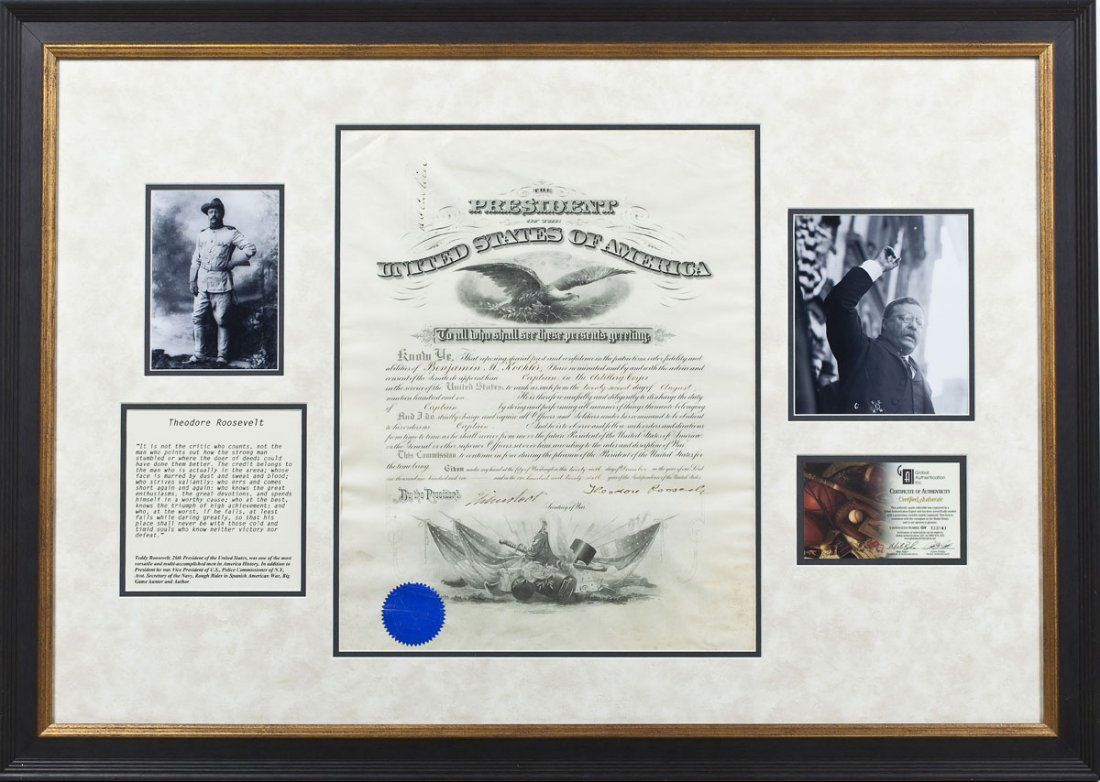 1901 Signed President Theodore Roosevelt Doc. (1 of 6)