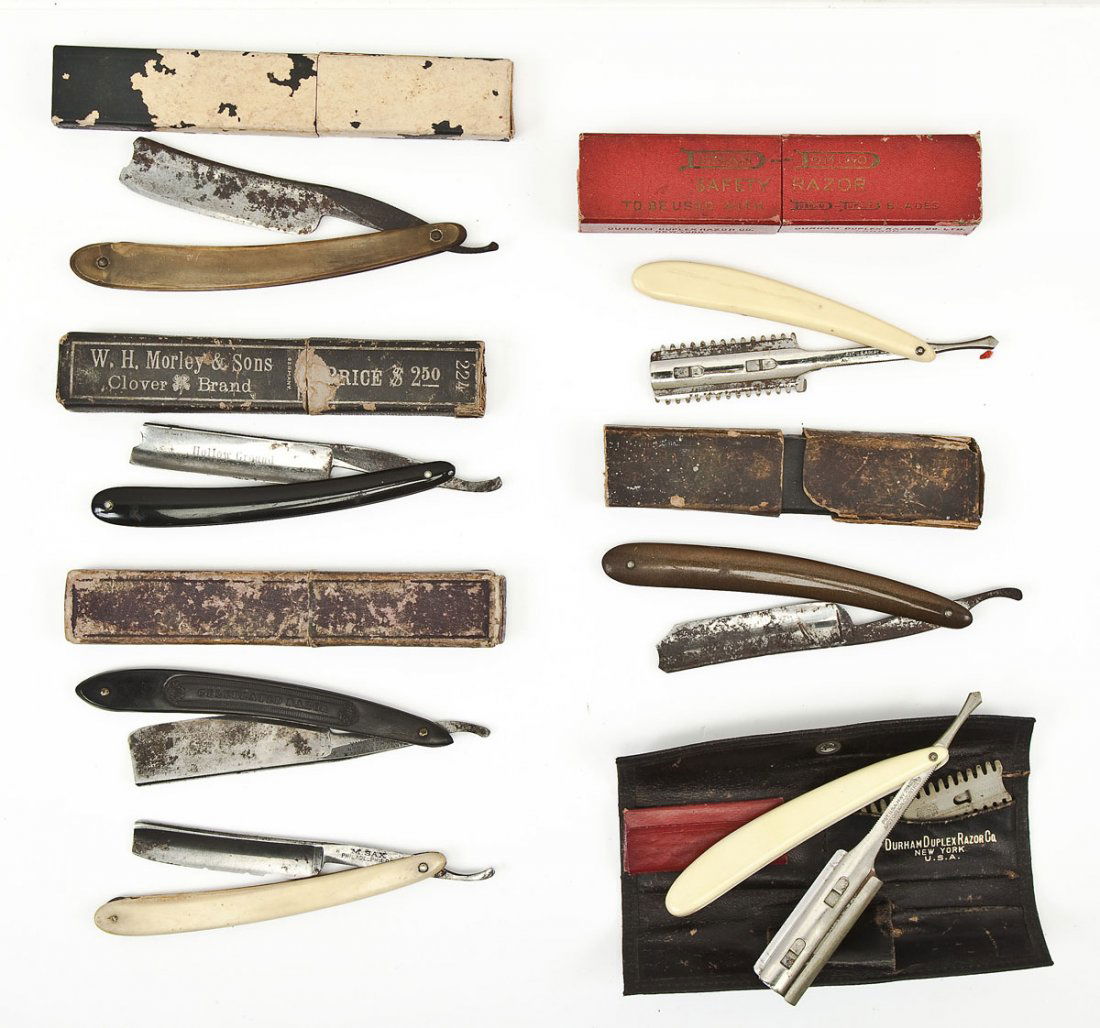 7 Antique Straight Razors w/ Boxes (1 of 5)