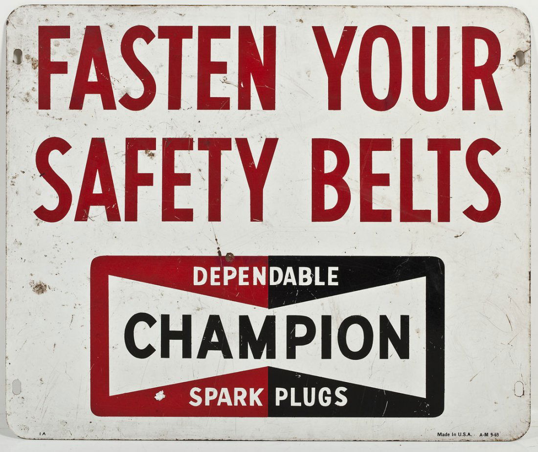 Circa 1971 Champion Spark Plugs Tin Sign (1 of 5)