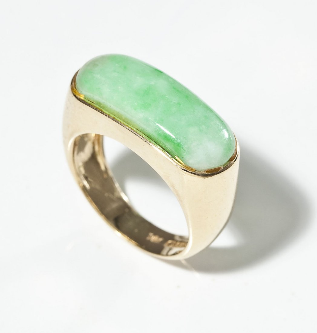 Gump's 14K Gold & Green Jade Ring (1 of 3)