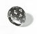 18K Gold Dome Ring with White & Black Diamonds