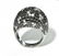 18K Gold Dome Ring with White & Black Diamonds - 3
