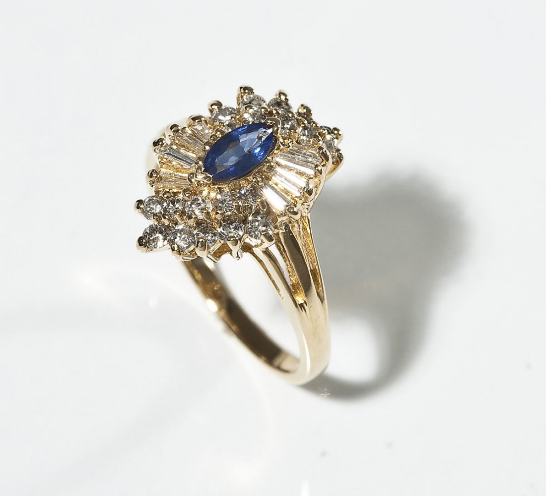 14K, Diamond & Sapphire Ring (1 of 4)