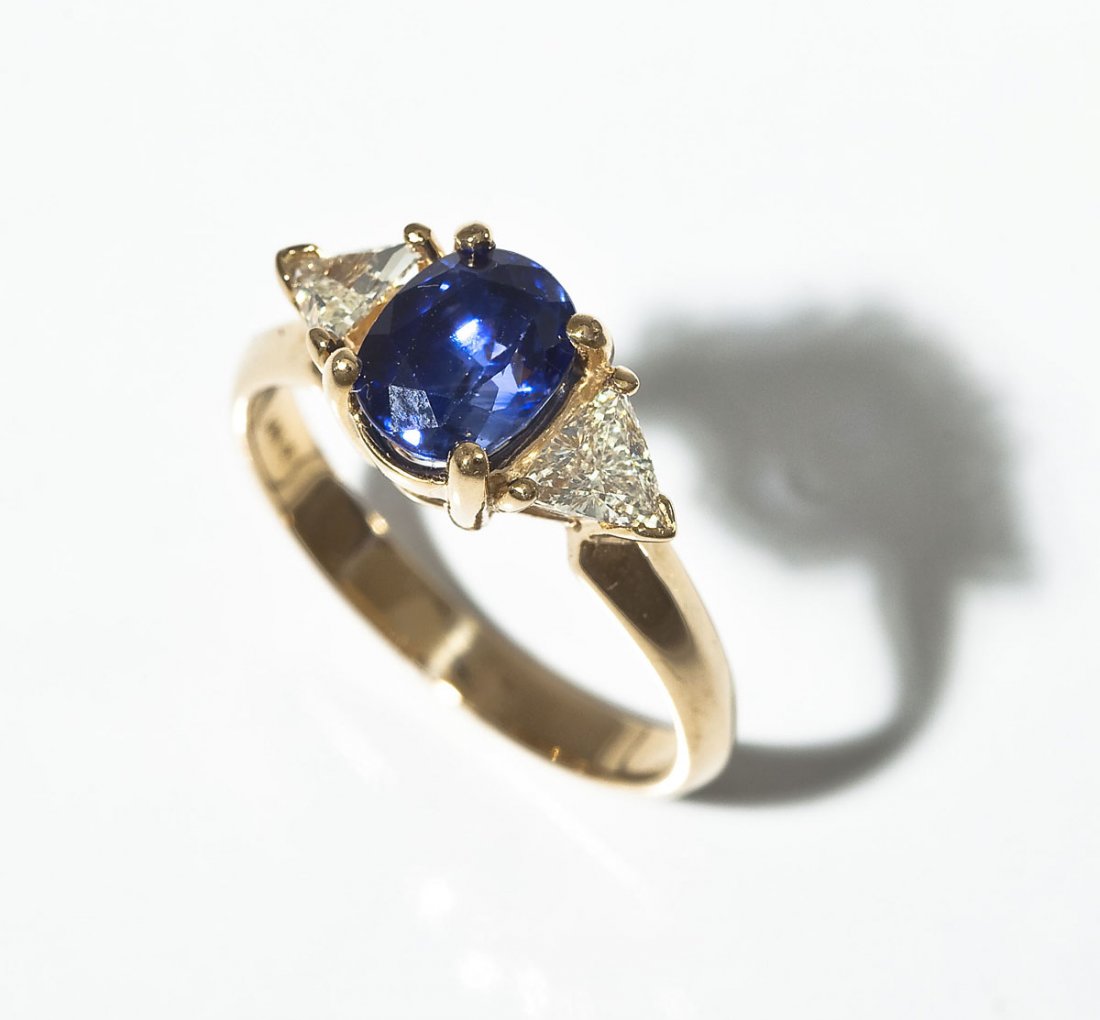 14K Tanzanite & Trilliant Cut Diamond Ring (1 of 4)