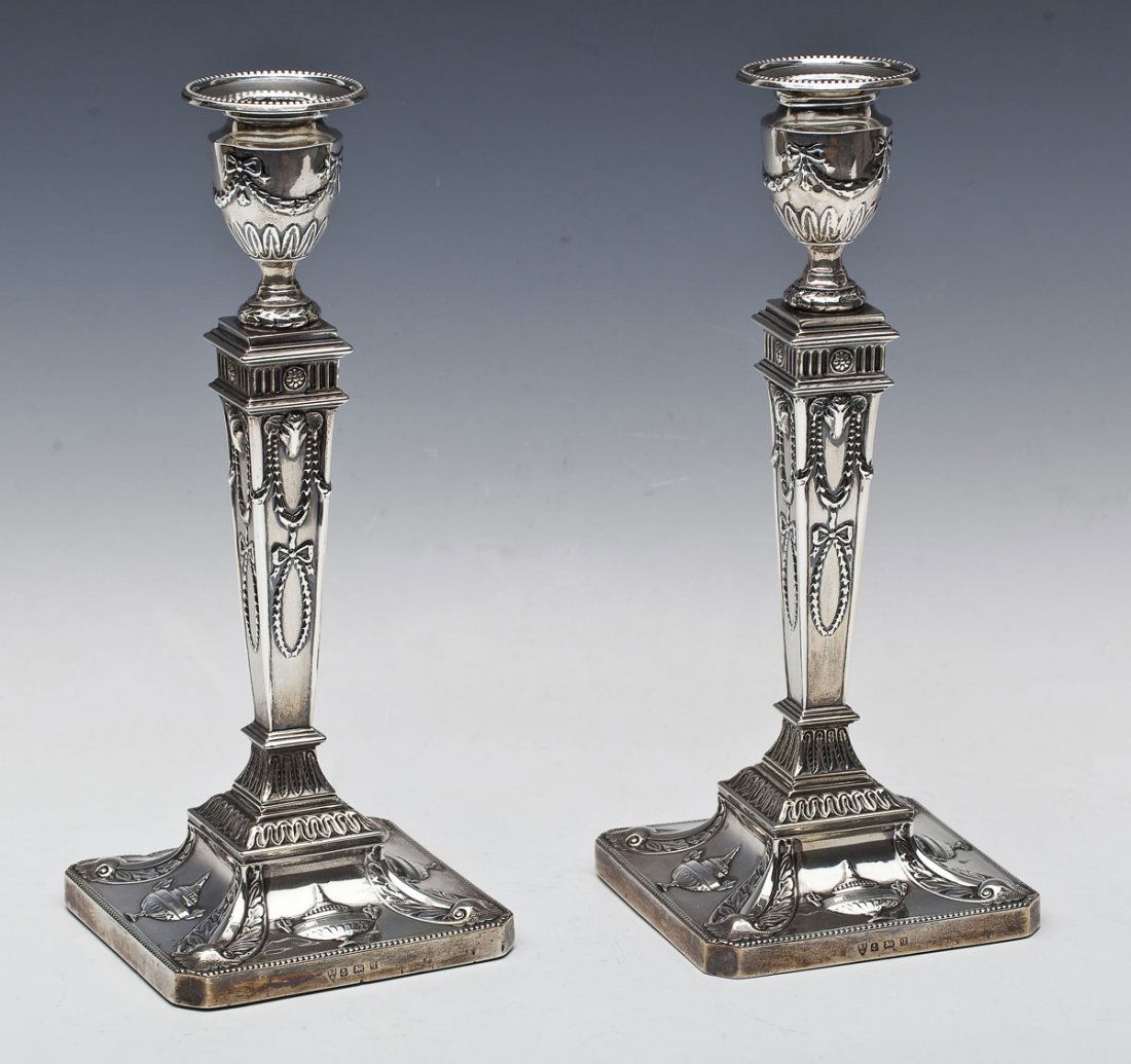 Pair George V Sterling Candlesticks (1 of 5)