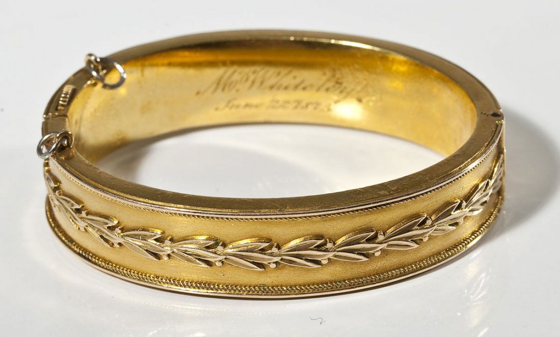 Victorian 14K Gold Bangle Bracelet (1 of 3)