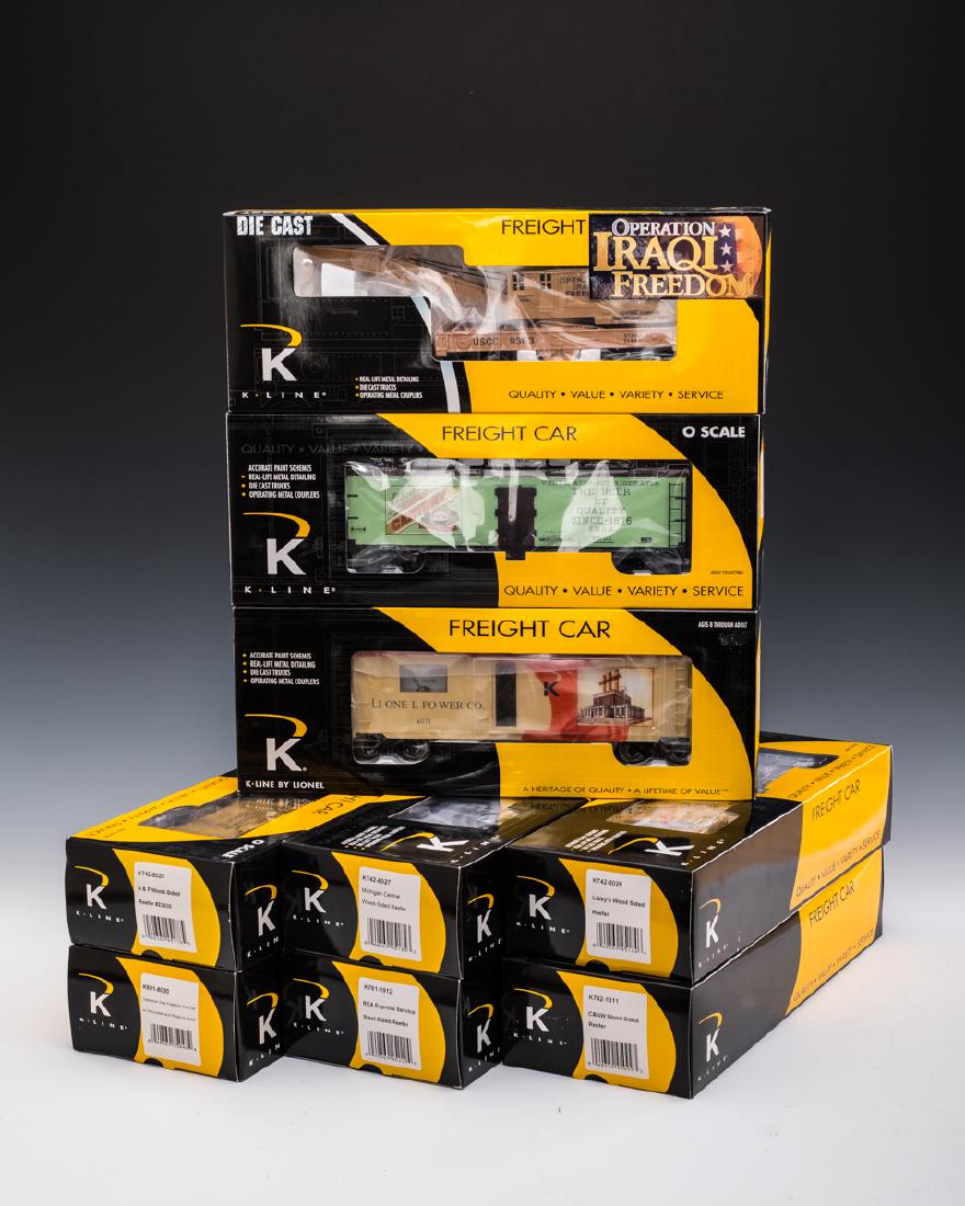 9 K-Line Rolling Stock Cars in OBs (1 of 3)