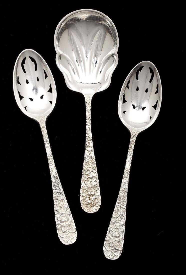 3 Stieff Rose Sterling Serving Spoons (1 of 3)