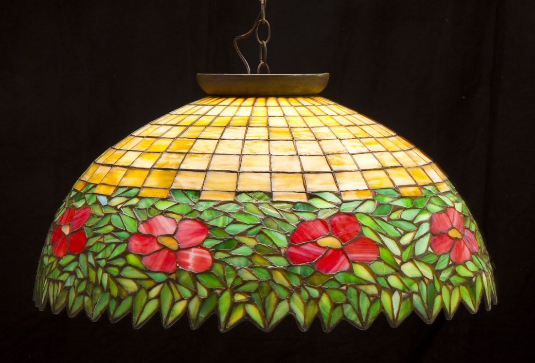 Leaded Glass Hanging Light (1 of 4)