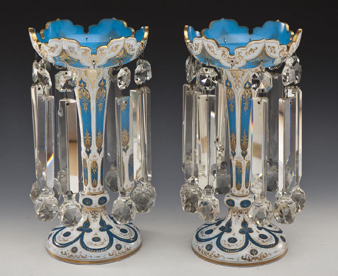 Pair of Bohemian Cut to Clear Lustres (1 of 5)