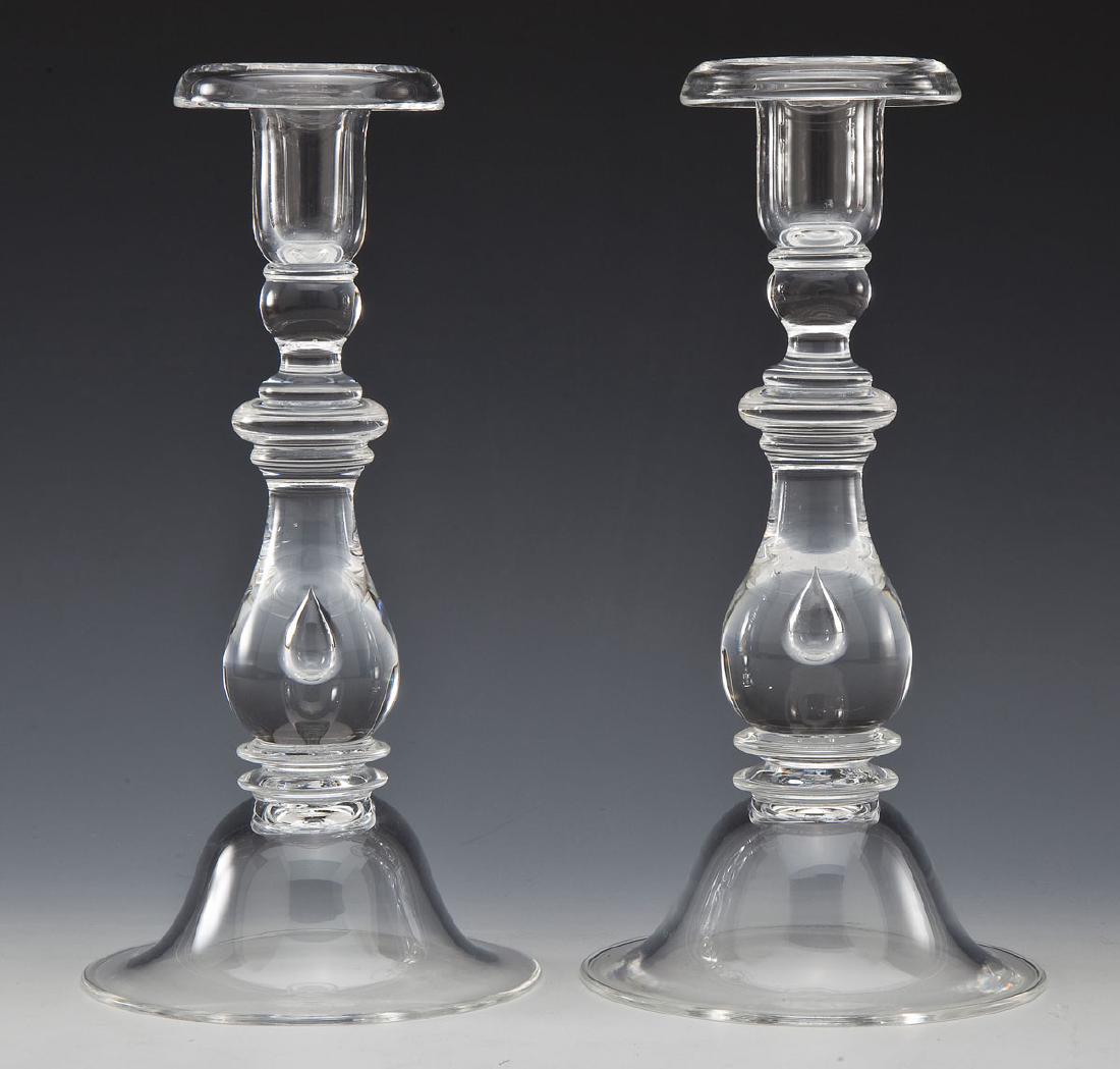 Pair of Steuben Teardrop Candle Sticks (1 of 4)
