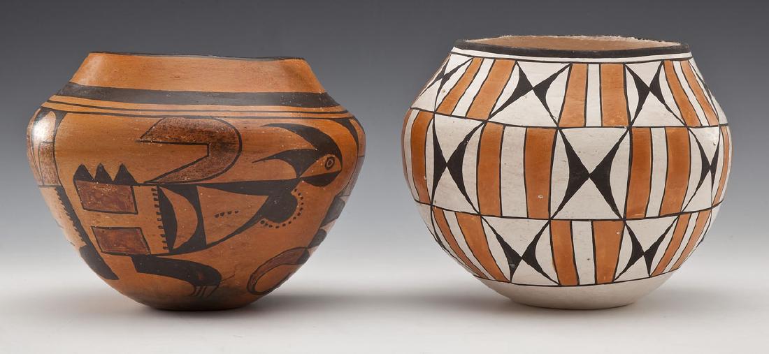 2 Slip Painted Native American Pots incl. Acoma (1 of 5)