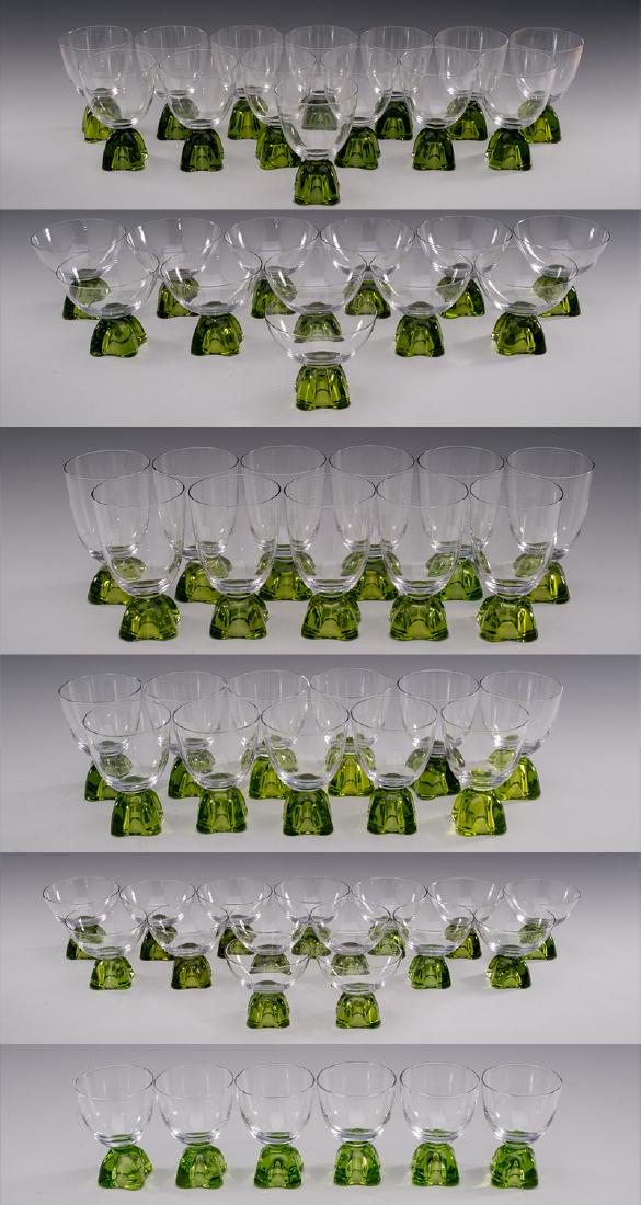 73 Pcs Fostoria Capri Green Stemware (1 of 7)