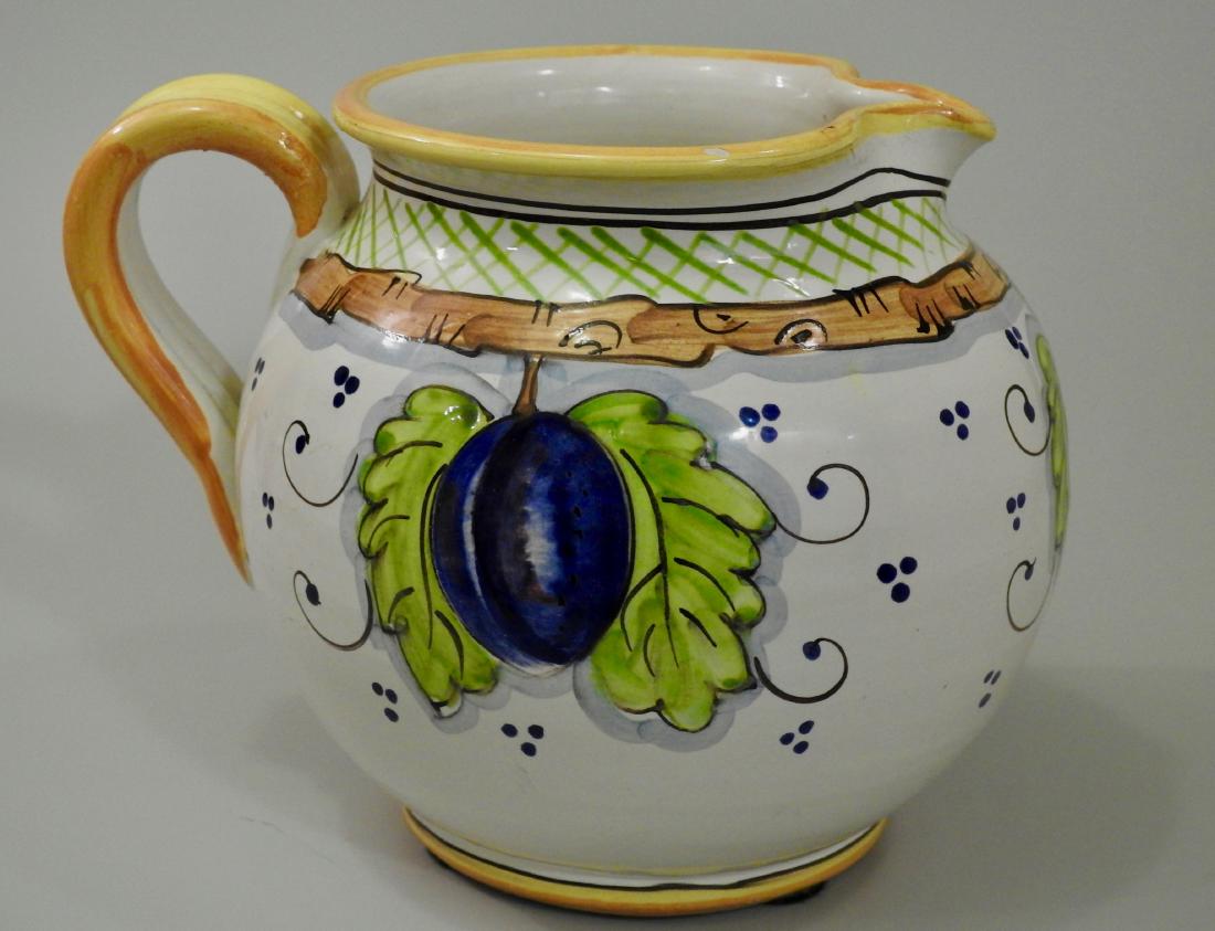 Italian Hand Painted Plums Jug Pitcher (1 of 4)