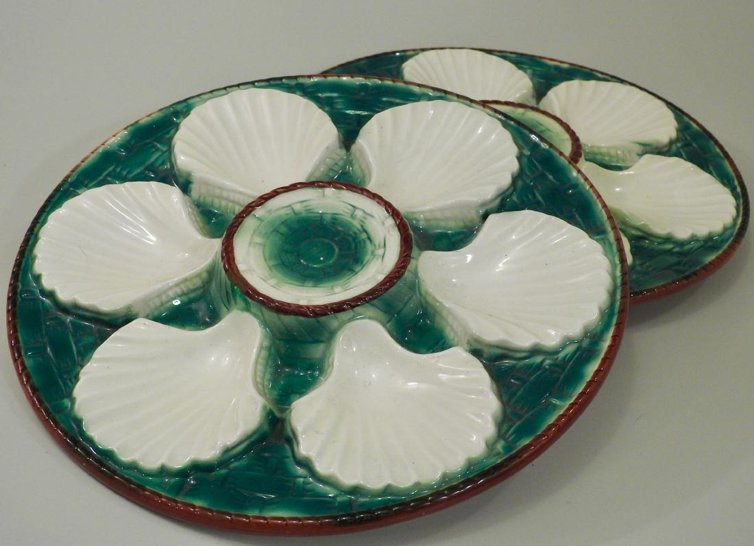 Italian Majolica Ceramic Oyster Plate Lot of 2 Wall (1 of 4)