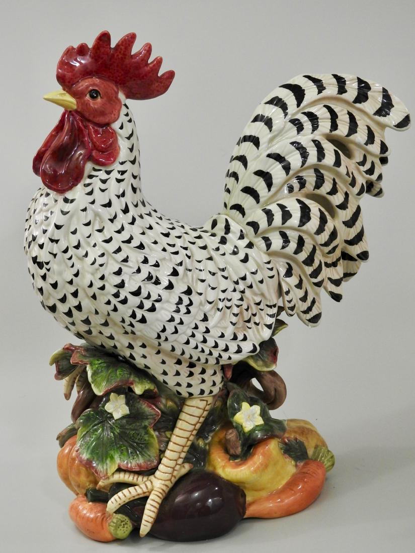 Large Colorful Ceramic Rooster Statue (1 of 5)