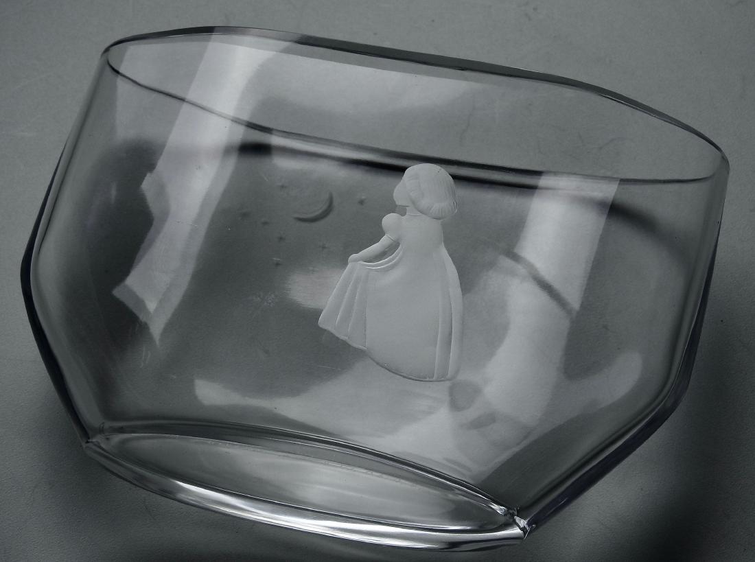 Orrefors Signed Art Deco Crescent Girl Crystal Vase (1 of 5)