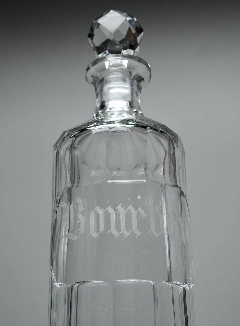 Vintage Bourbon Paneled Cut Glass Crystal Decanter (1 of 5)