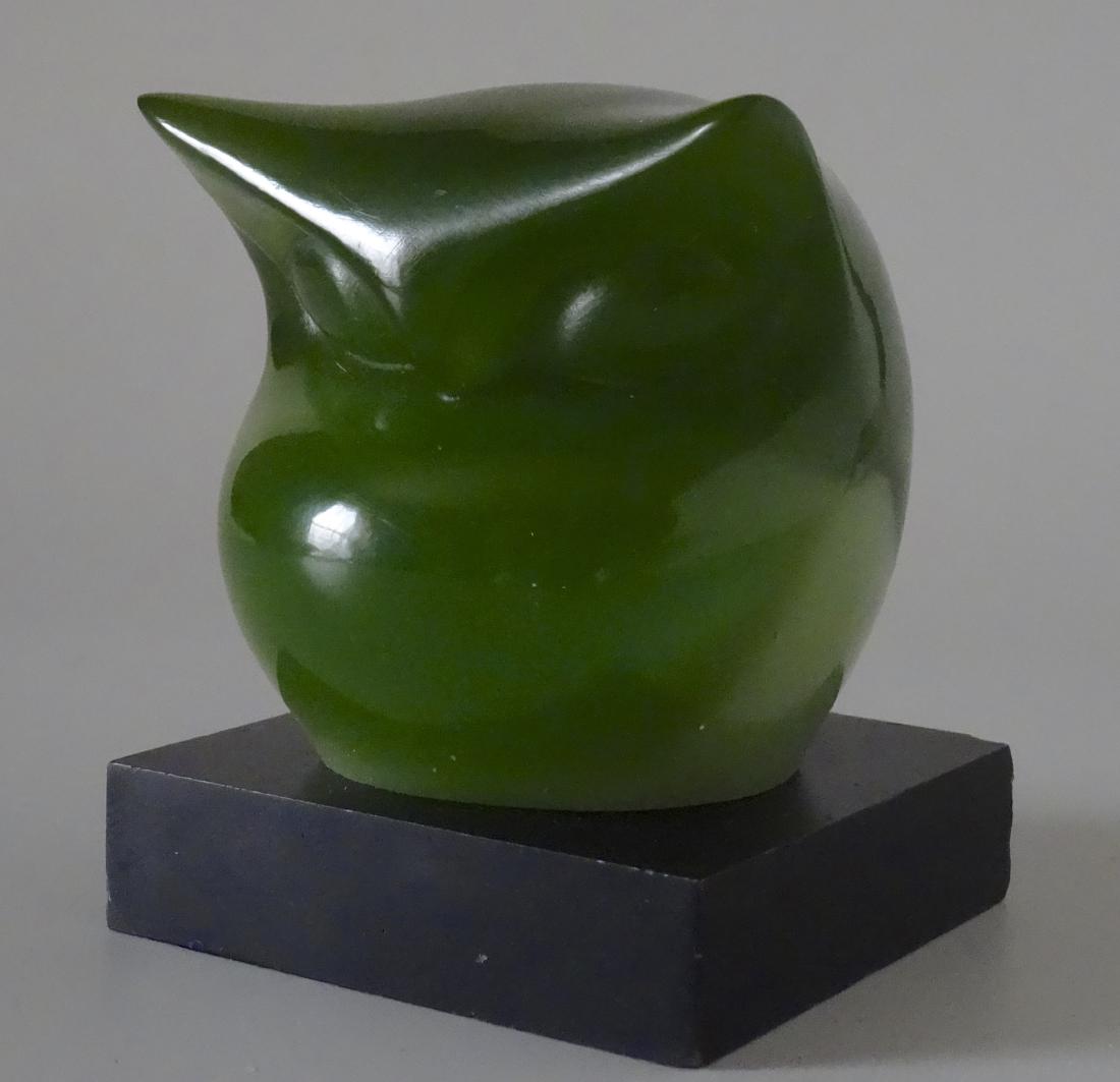 Vintage Mid Century Acrylic Modern Art Green Owl (1 of 7)