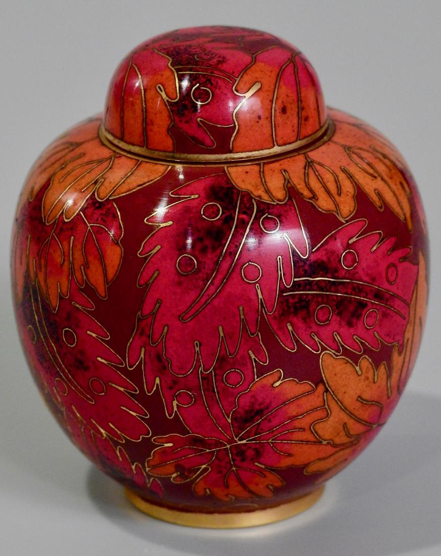 Oriental Cloisonne Enamel Ginger Jar Box Small Storage (1 of 3)
