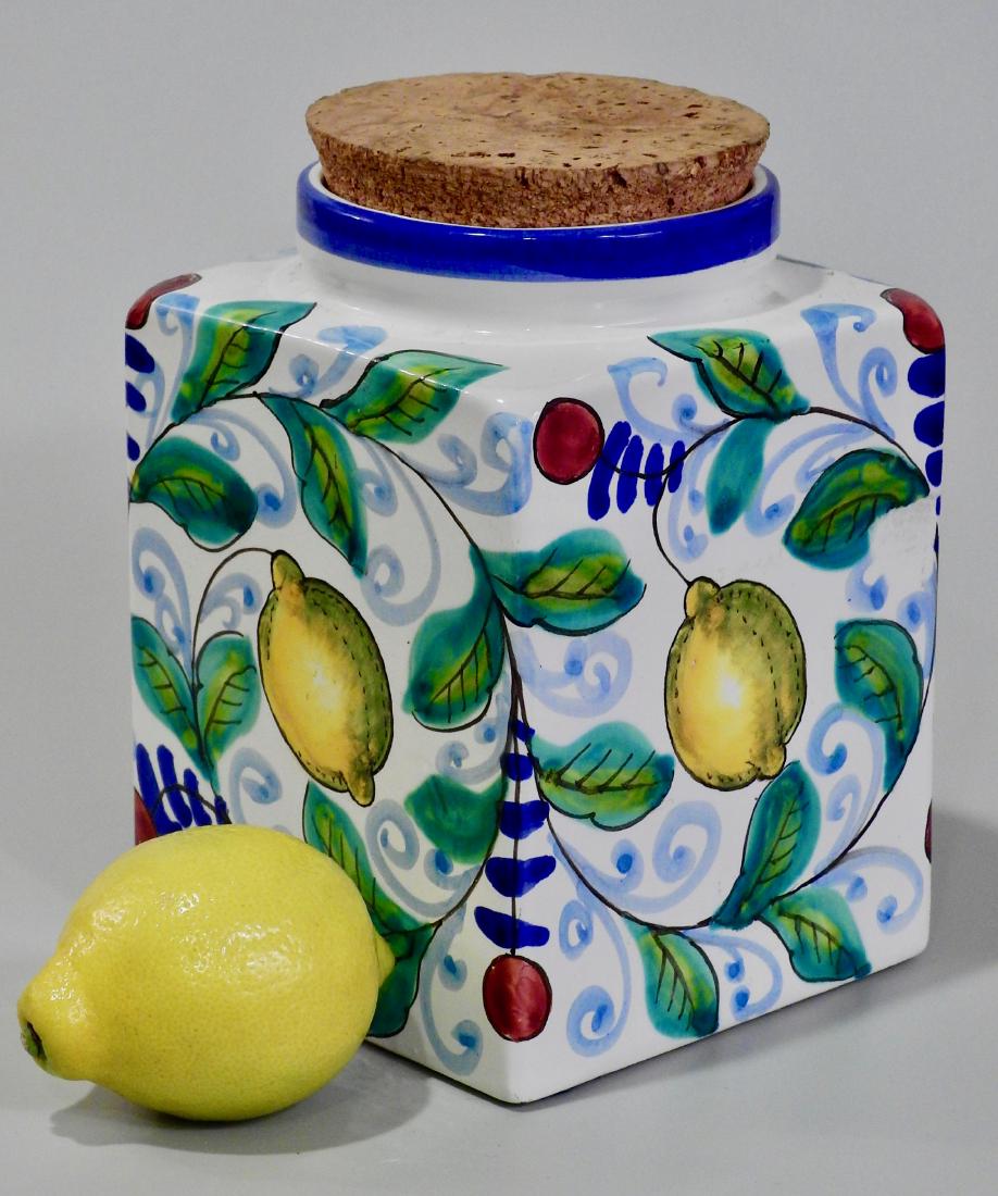Italian Art Pottery Hand Painted Kitchen Container (1 of 4)