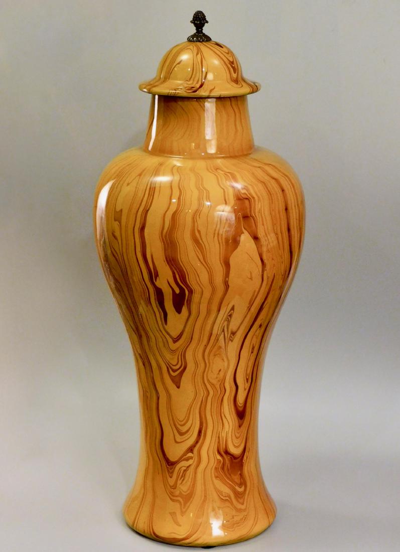 Italian Marbleized Lidded Vase Two Feet Large (1 of 5)