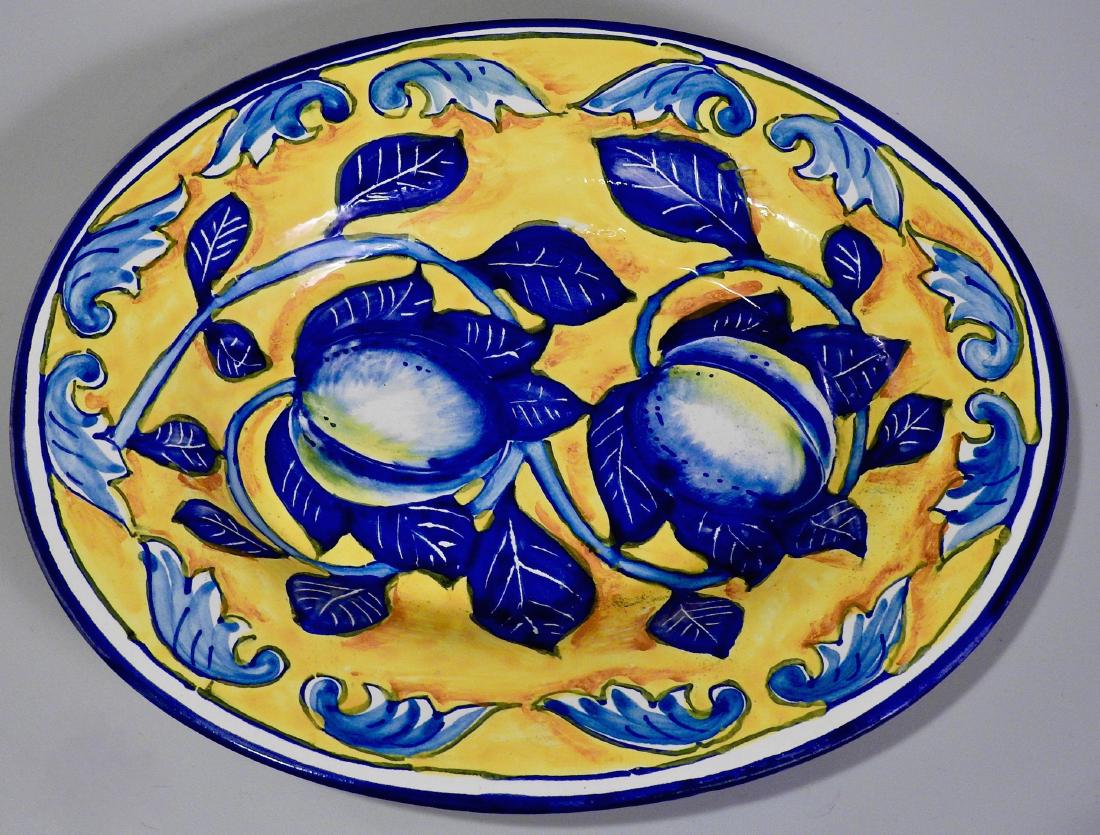 Amalfi Coast Italian Blue Lemon Oval Wall Plaque: Amalfi Coast Italian Blue Lemon Oval Wall Plaque Approximately 10 3/16 x 8 5 1/16 inches. This lot is part of the inventory from a closed antique store, which we will be auctioning during the next sev