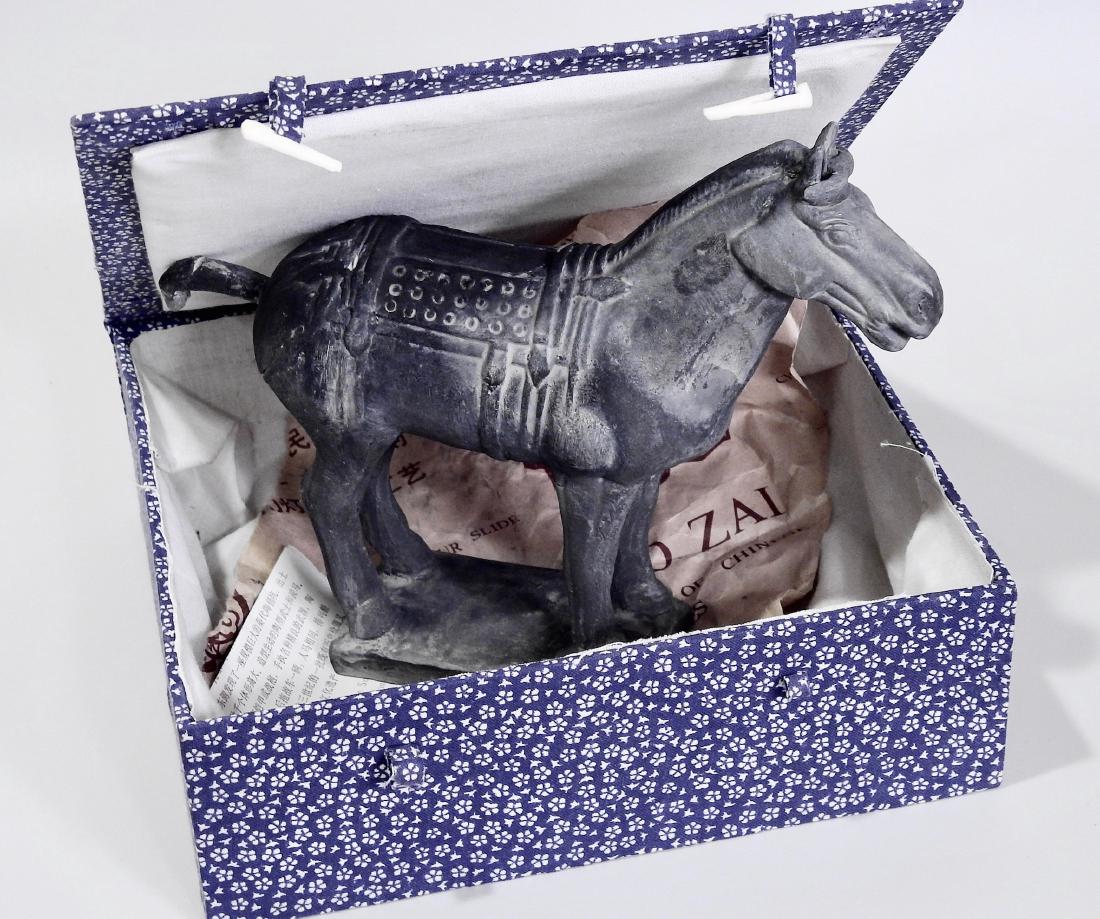 Chinese Xian Warrior Black Terracotta Statue Horse (1 of 3)