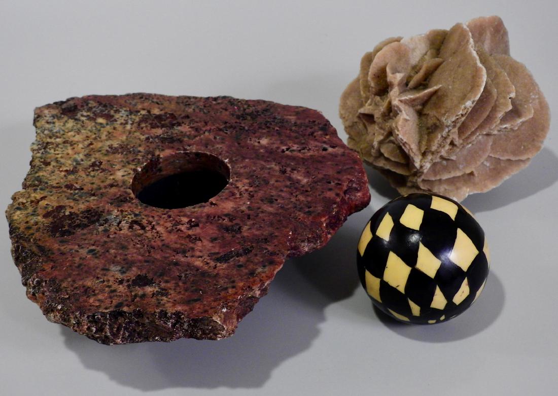 Mid Century Stone Decoration Including Geode Painted (1 of 4)