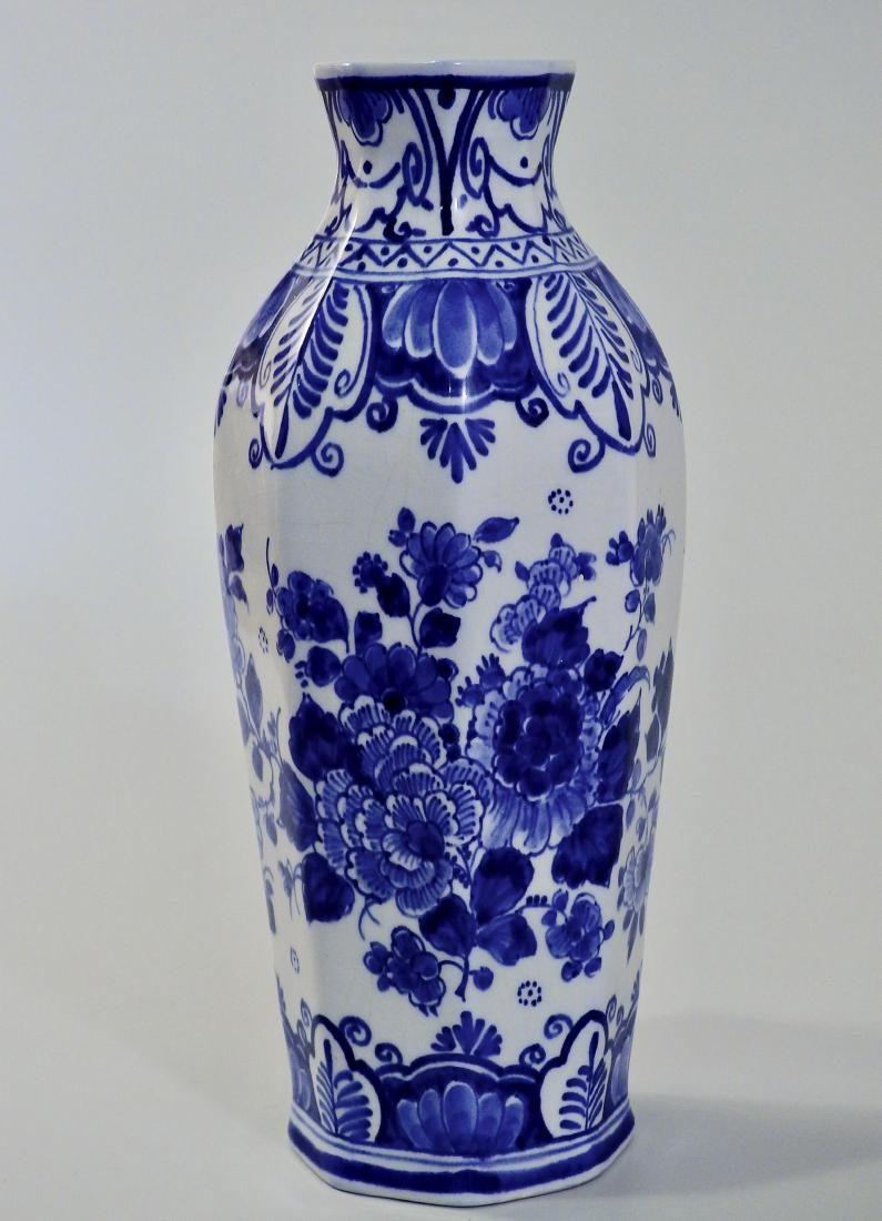 Delft Hand Painted Signed Flow Blue Cabinet Vase (1 of 4)