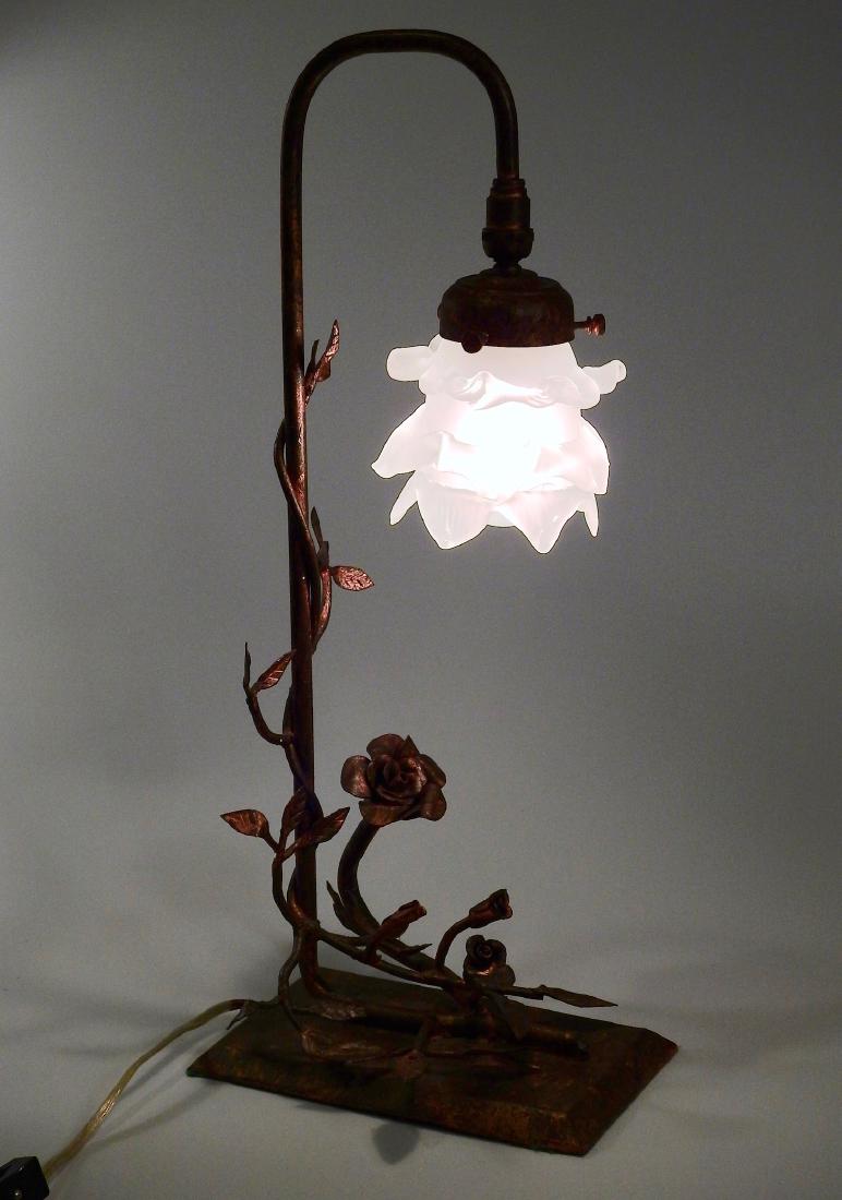 Unique Hand Made Wrought Iron Rose Table Lamp (1 of 8)