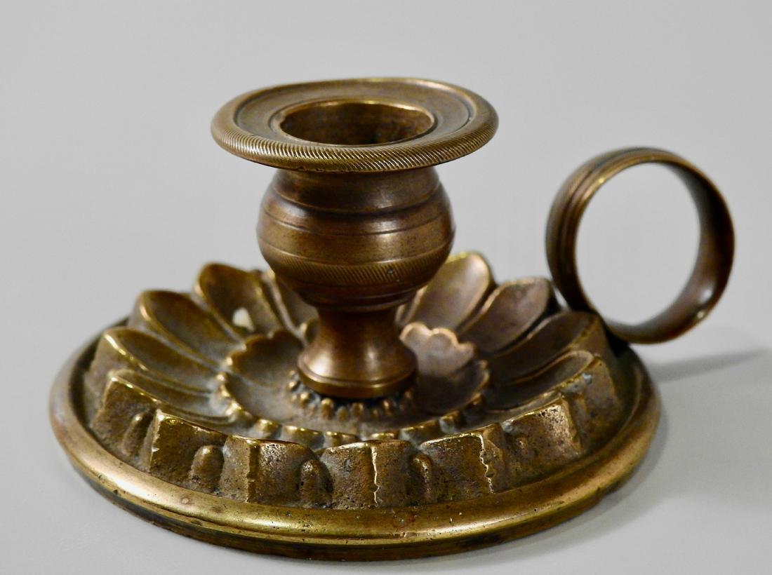 Antique c 1820 Bronze Candleholder Chamberstick (1 of 4)