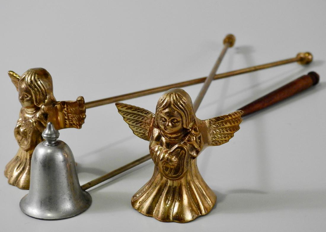 Lot of 2 Candle Snuffers Brass Musical Cherub Classic (1 of 4)