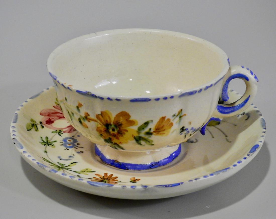 Vintage Italian Hand Painted Ceramic Tea Cup Saucer (1 of 5)