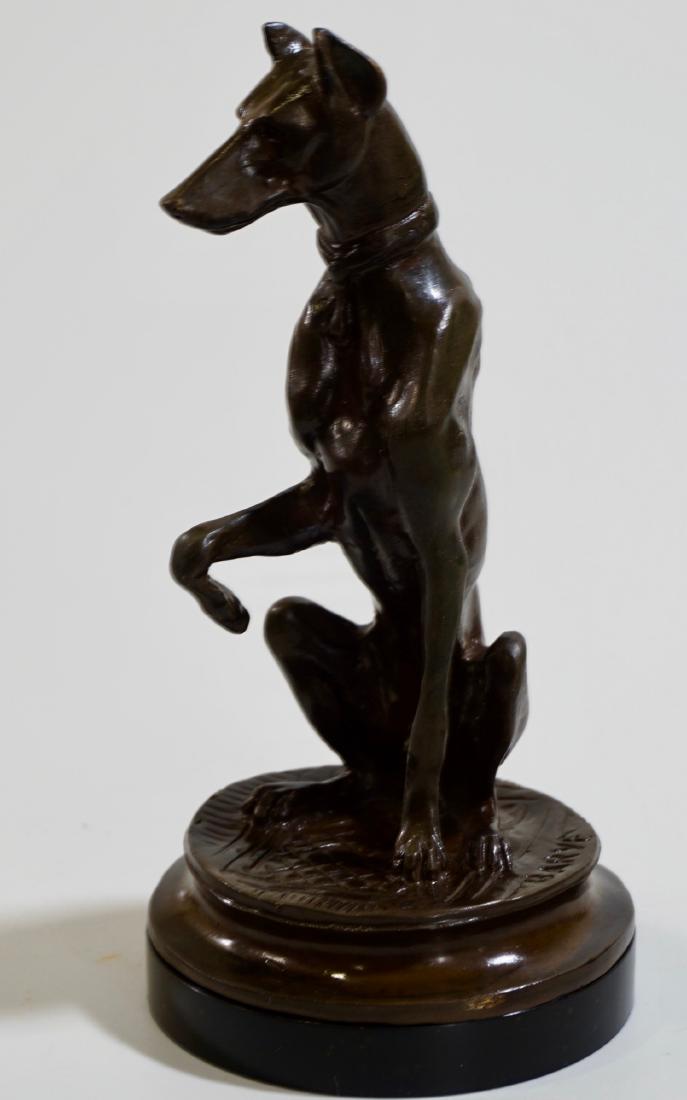 Signed Barye Bronze Doberman Pinscher Desktop Figurine (1 of 7)