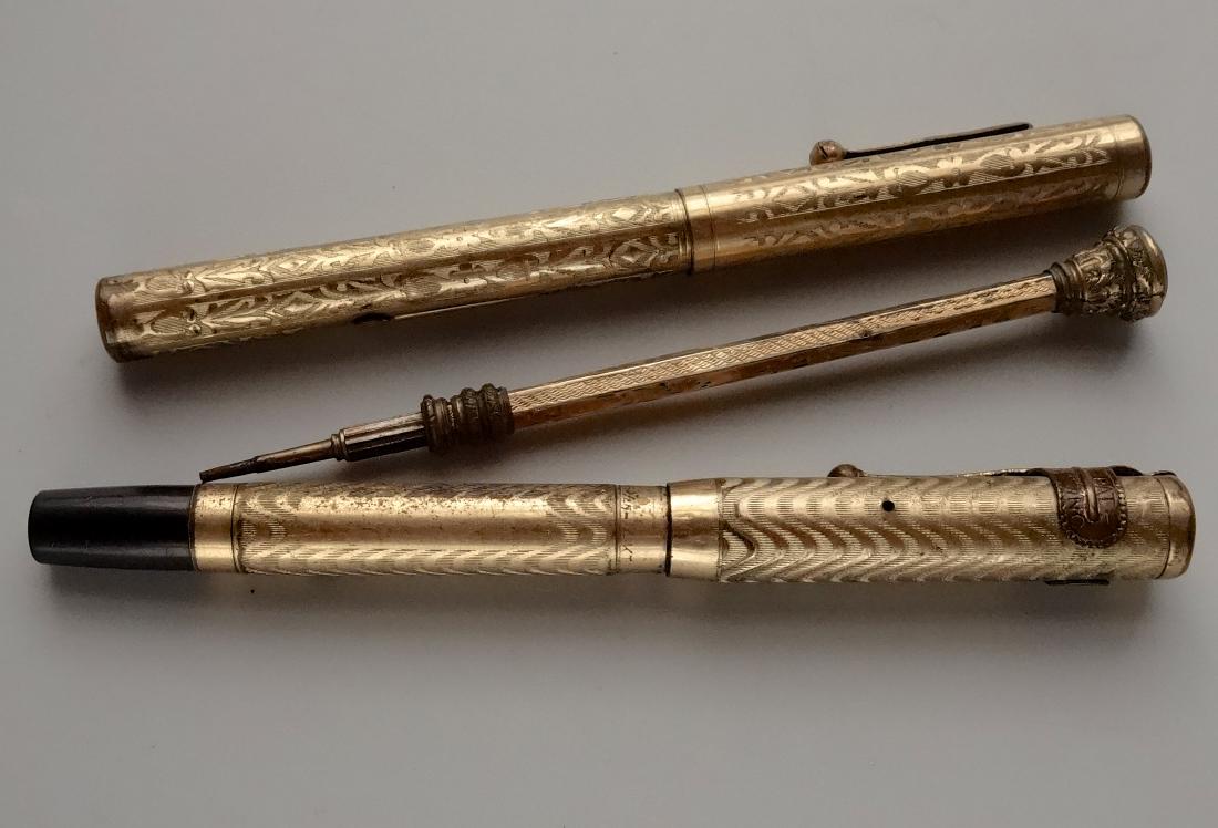 Antique Gilded Fountain Pen Cases Victorian Jeweled (1 of 7)