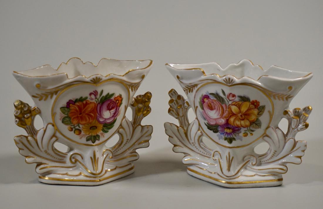 French Old Paris Porcelain Style Vase Pair Mantel Clock (1 of 8)