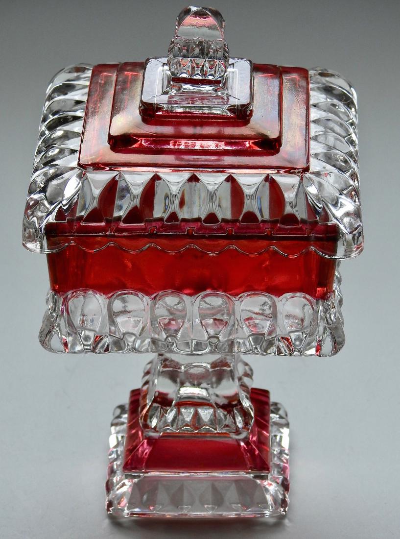 Victorian Wedding Cake Serving Dish Westmoreland Ruby (1 of 4)