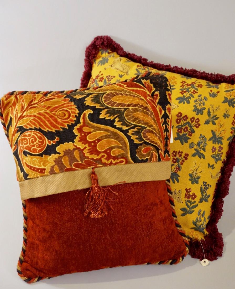 Lot of 2 Designer Pillows Envelope Tassel Monkey Tinsel (1 of 6)