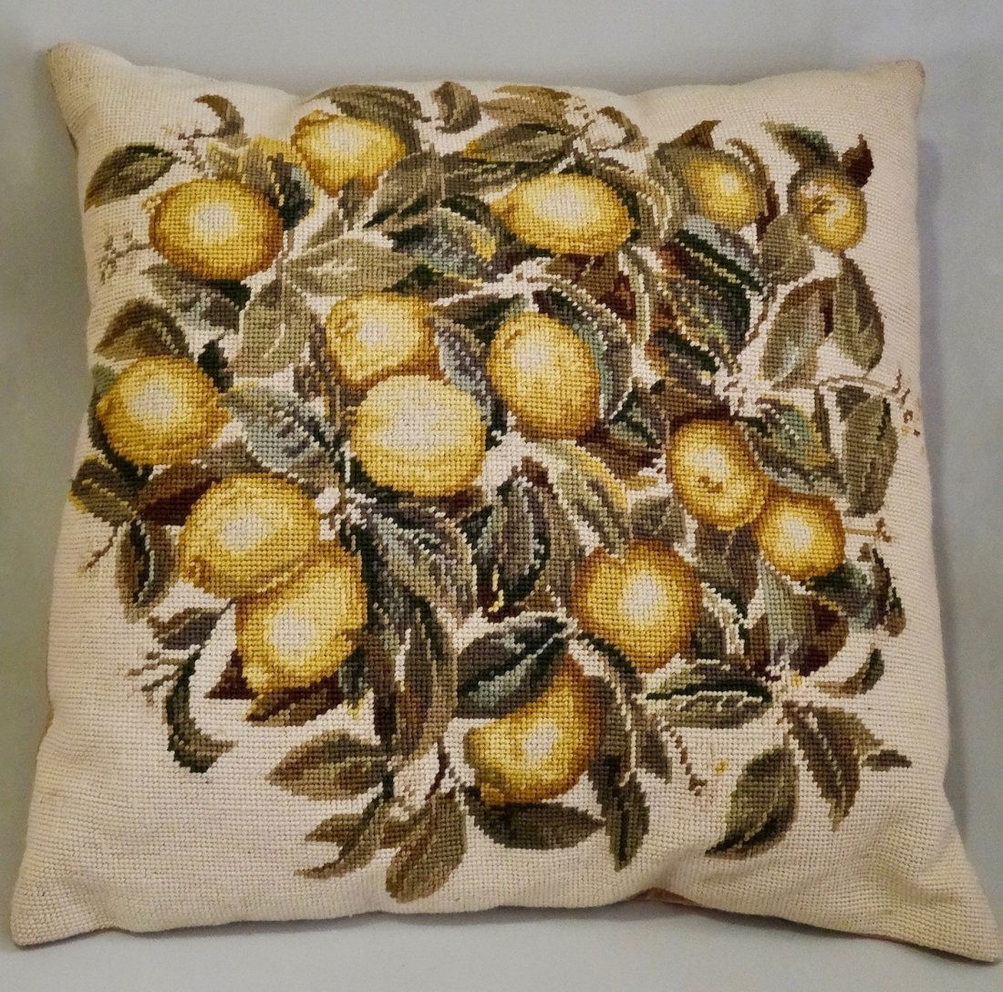 Needlepoint Lemons Designer Pillow (1 of 5)
