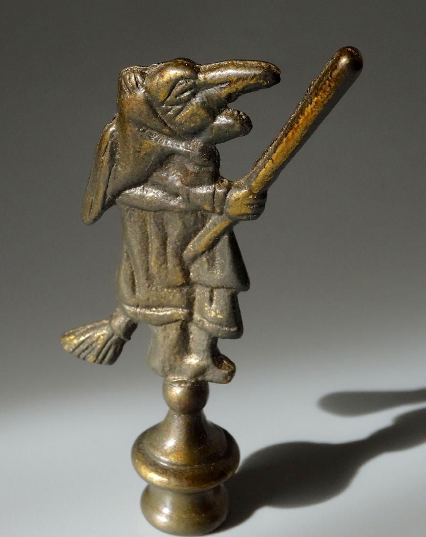 Halloween Witch on Broom Vintage Cast Brass Lamp Shade (1 of 5)