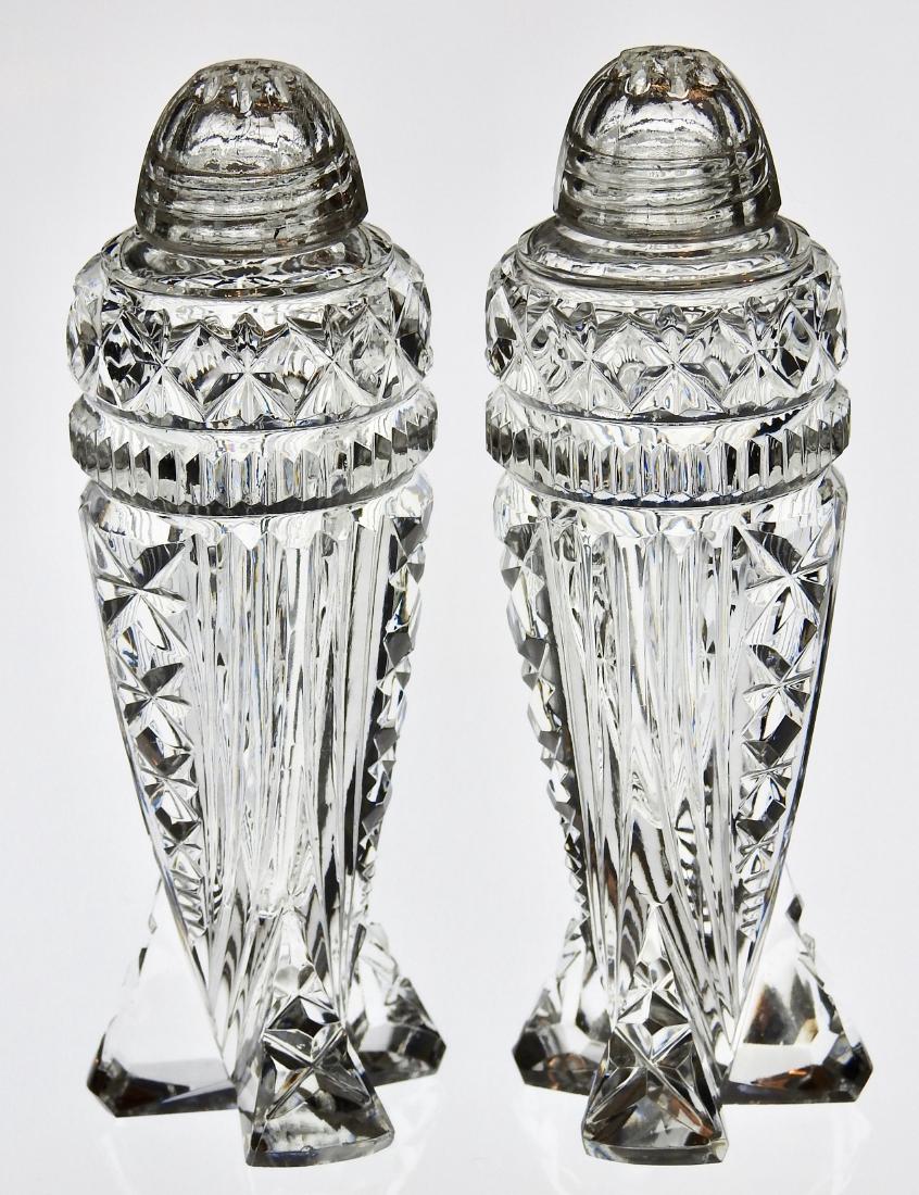 Vintage Art Deco Crystal Rocket Salt Paper Shakers: Vintage Art Deco Crystal Rocket Salt Paper Shakers Approximately 4 13/16 inches tall.