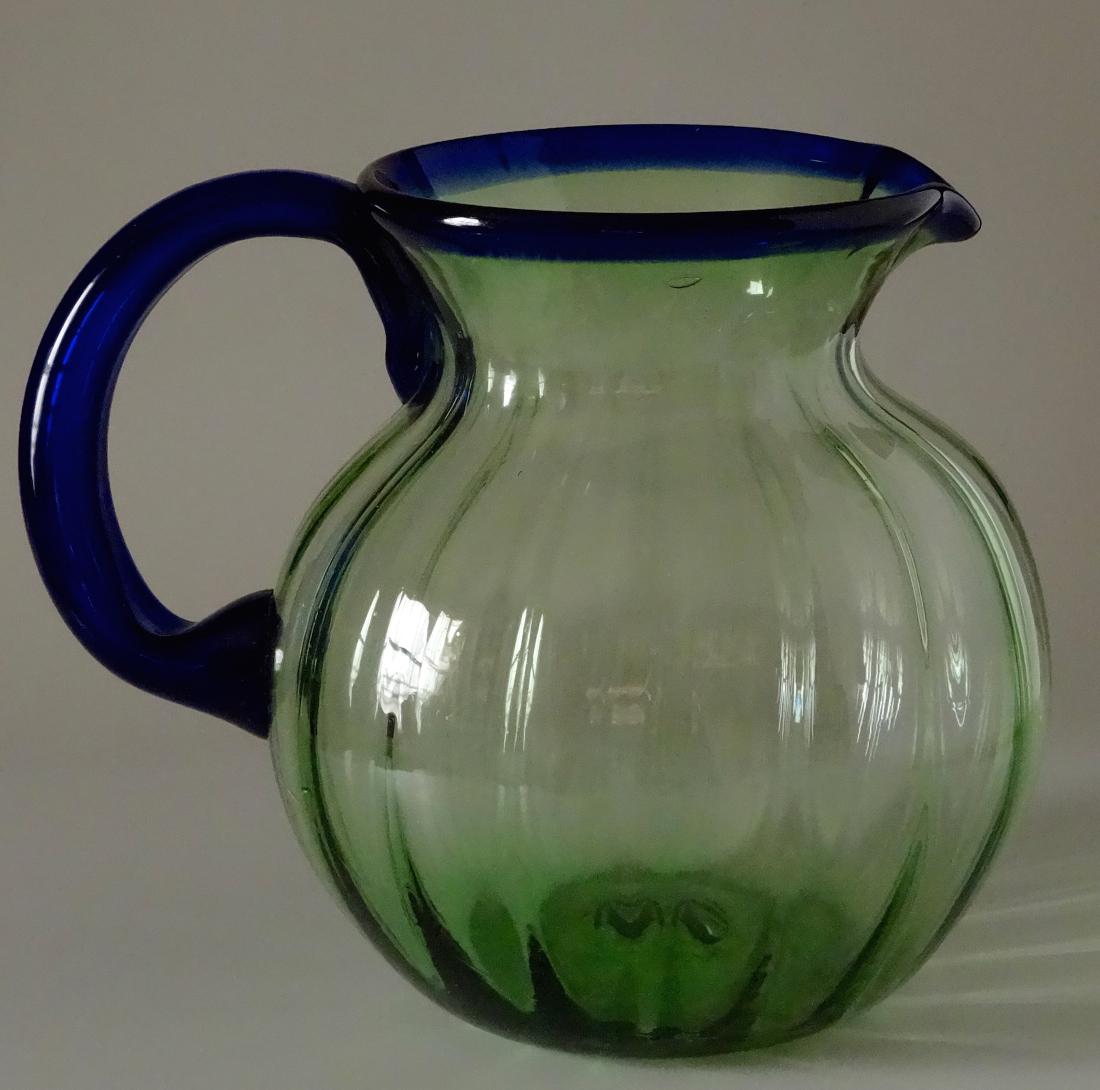 Vintage Art Deco Art Glass Water Juice Pitcher Blown (1 of 6)